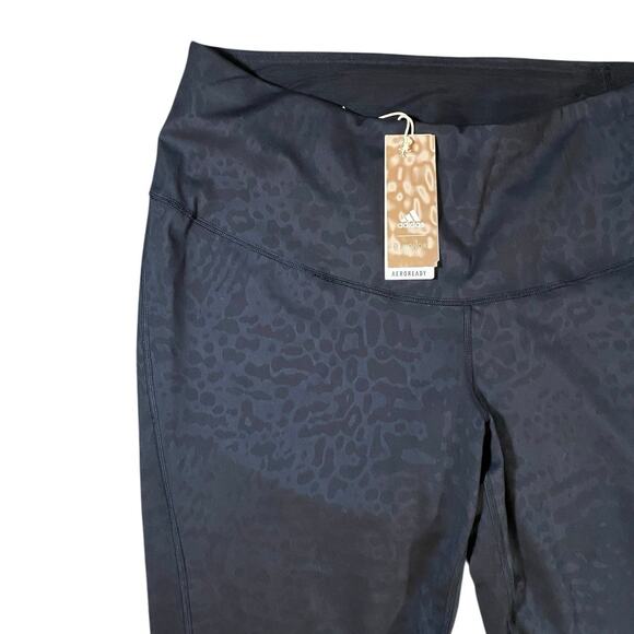 Adidas Honor High Rise 7/8 Leopard Flare Leggings NWT - 2X - Picture 2 of 4